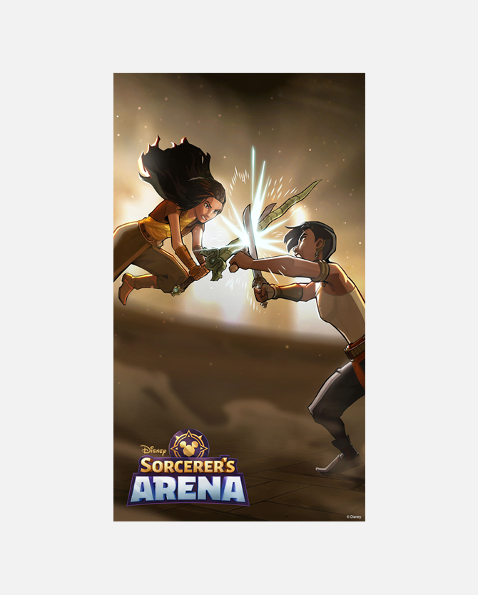 Disney Sorcerer's Arena Raya and Namaari Digital Wallpapers for Desktop and Mobile Devices