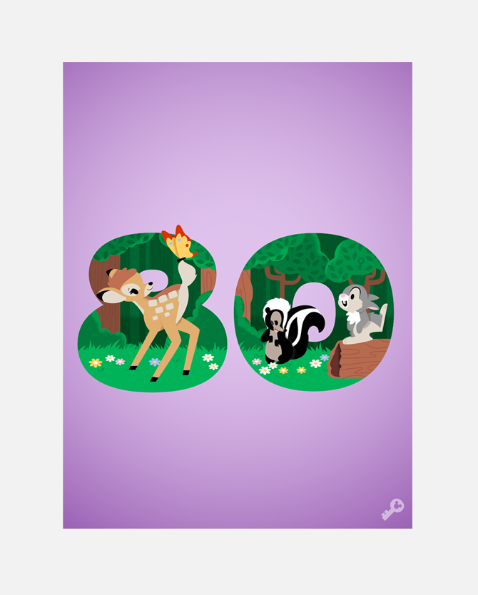 Bambi 80th Anniversary Digital Backgrounds & Coloring Sheet