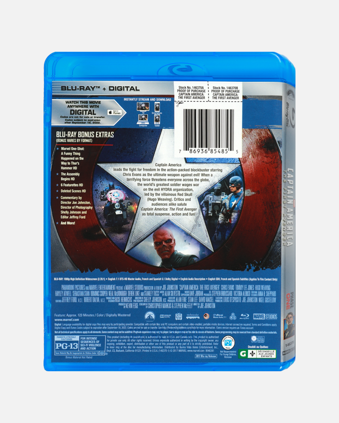 Marvel Studios' Captain America: The First Avenger Blu-ray + Digital Code