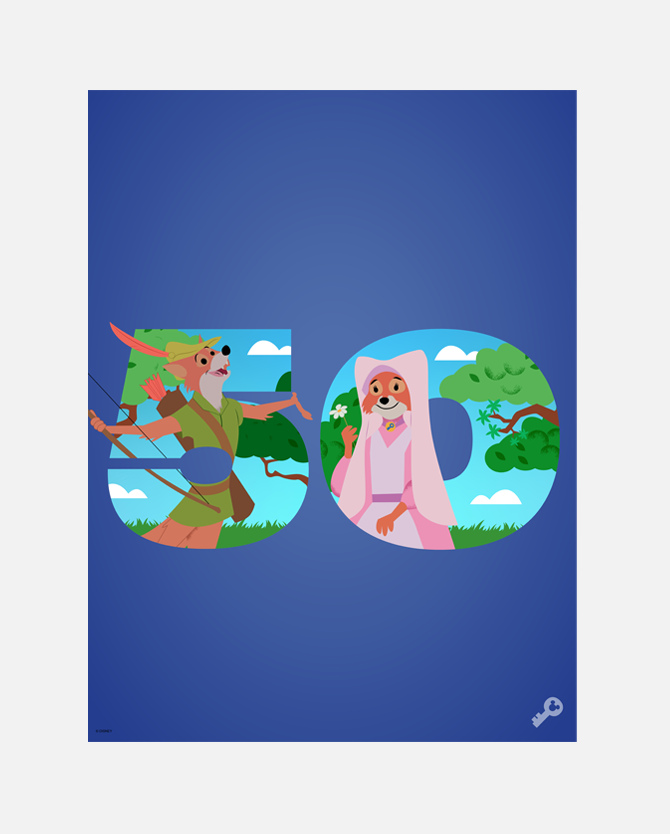 Robin Hood 50th Anniversary Digital Backgrounds & Coloring Sheet