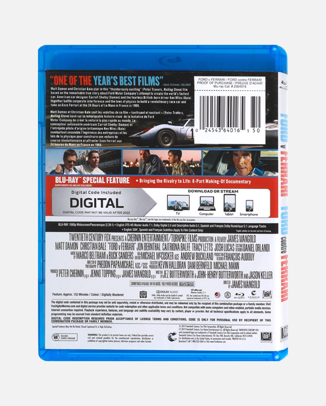 Ford V Ferrari Blu-ray™ + Digital Code - Canada