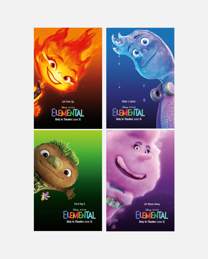 Disney and Pixar's Elemental Character Posters (4 Poster Set)