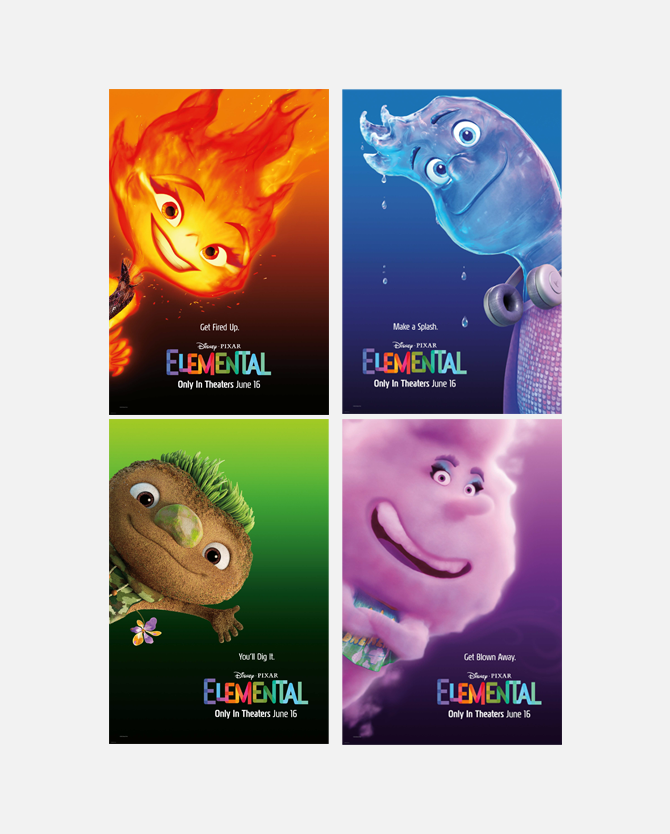 Disney and Pixar's Elemental Character Posters (4 Poster Set