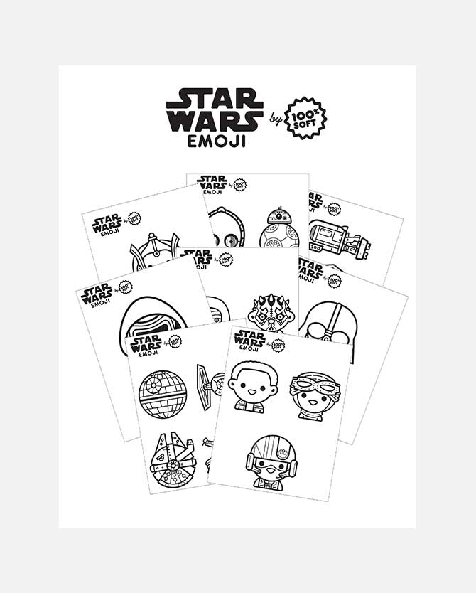 Star Wars Emoji Printable Coloring Sheets