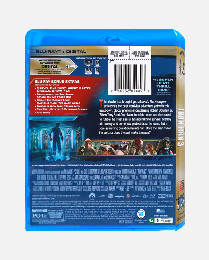 Marvel Studios' Iron Man 3 - Blu-ray™ + Digital Code