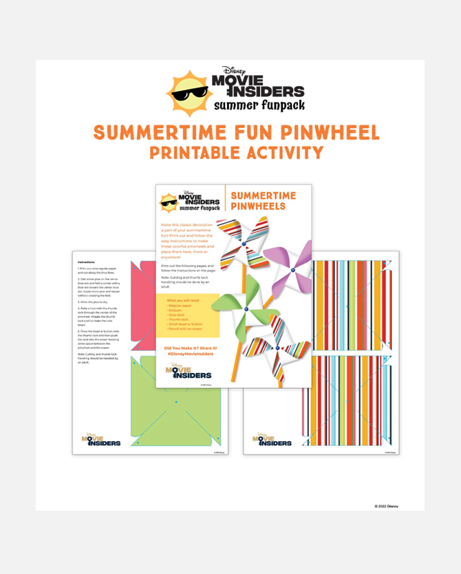 Summertime Fun Pinwheels Printable Activity