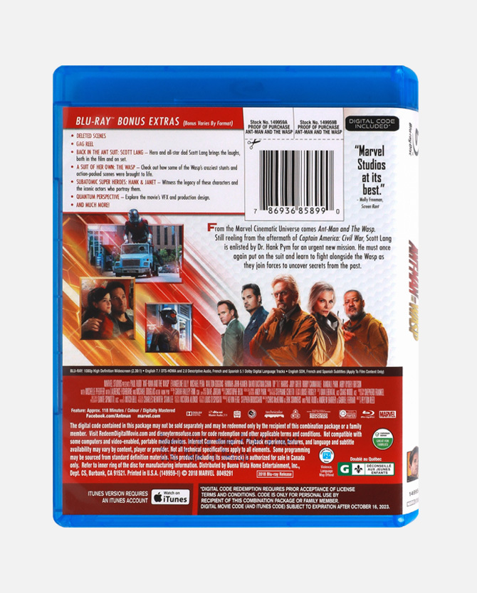 Marvel Studios' Ant-Man And The Wasp Blu-ray™ + Digital Code - Canada