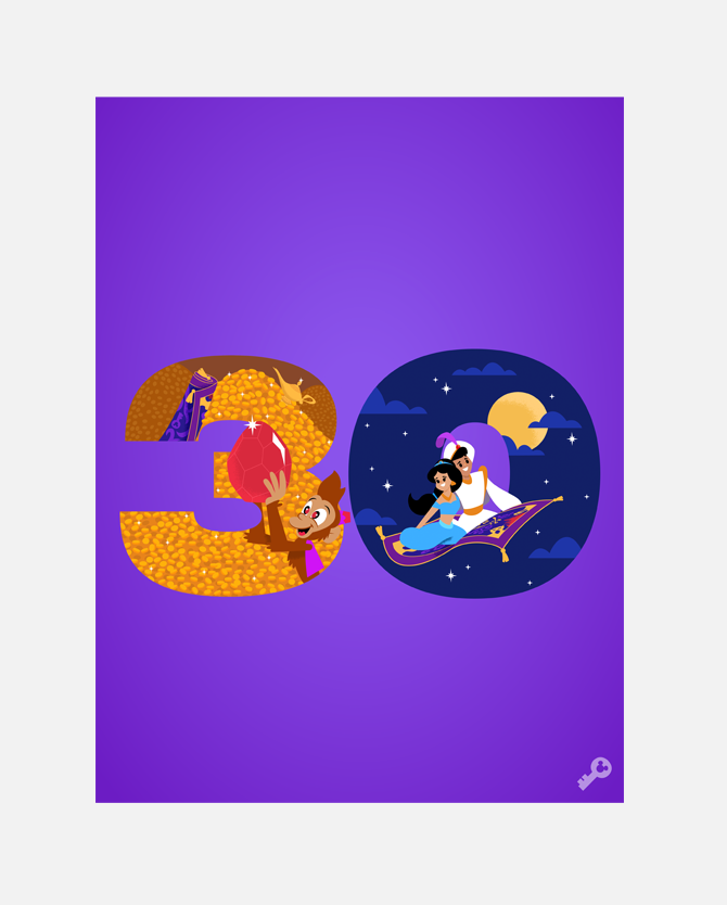 Aladdin 30th Anniversary Digital Wallpapers and Coloring Sheet