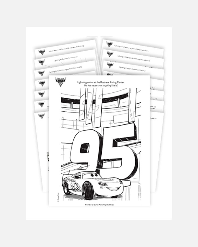 Cars 3 Fun Pack Printable Coloring Sheets and Activities