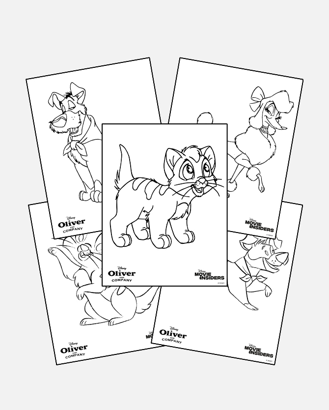 Oliver & Company Coloring Sheets Printable Activity