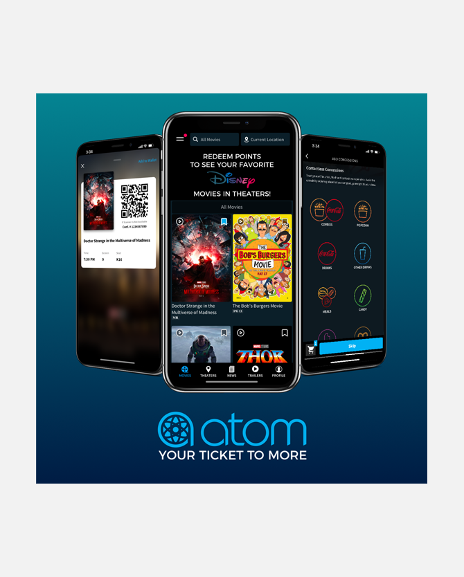 $10 Atom Code for Disney Movie Tickets - Now Through 04/25/23