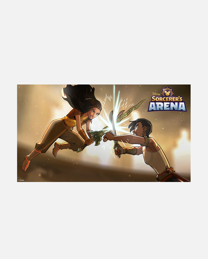 Disney Sorcerer's Arena Raya and Namaari Digital Wallpapers for Desktop and Mobile Devices
