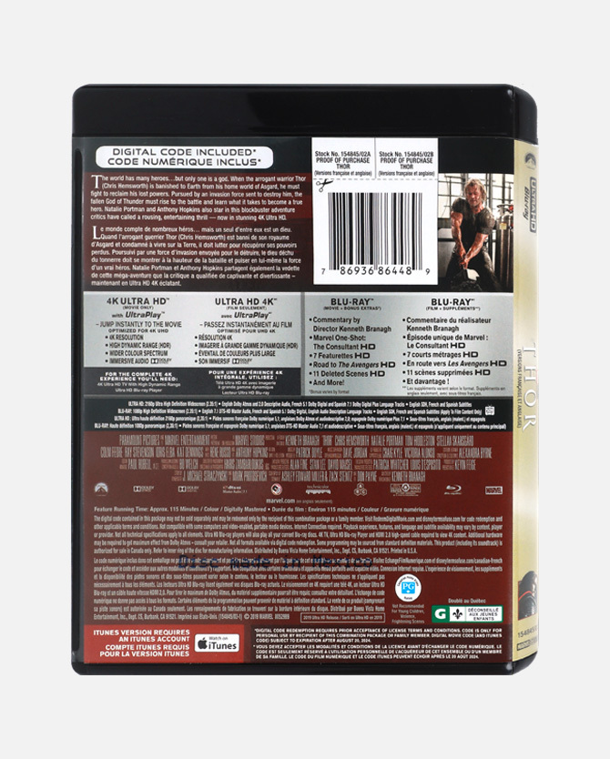 Marvel Studios' Thor 4K Ultra HD™ Blu-ray™ Combo Pack + Digital Code - Canada