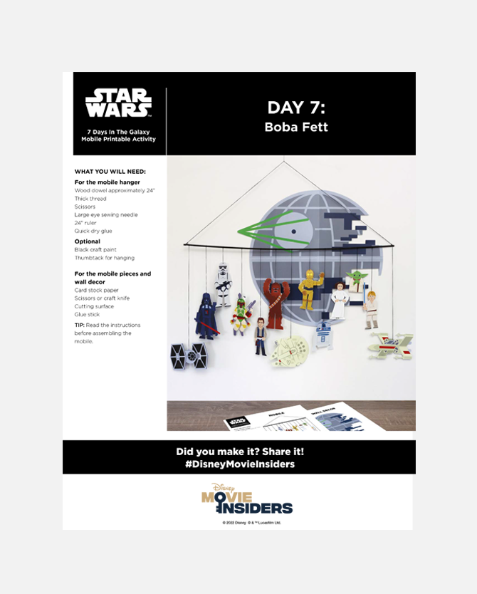 Star Wars: 7 Days in the Galaxy Mobile Printable Activity - Day 7