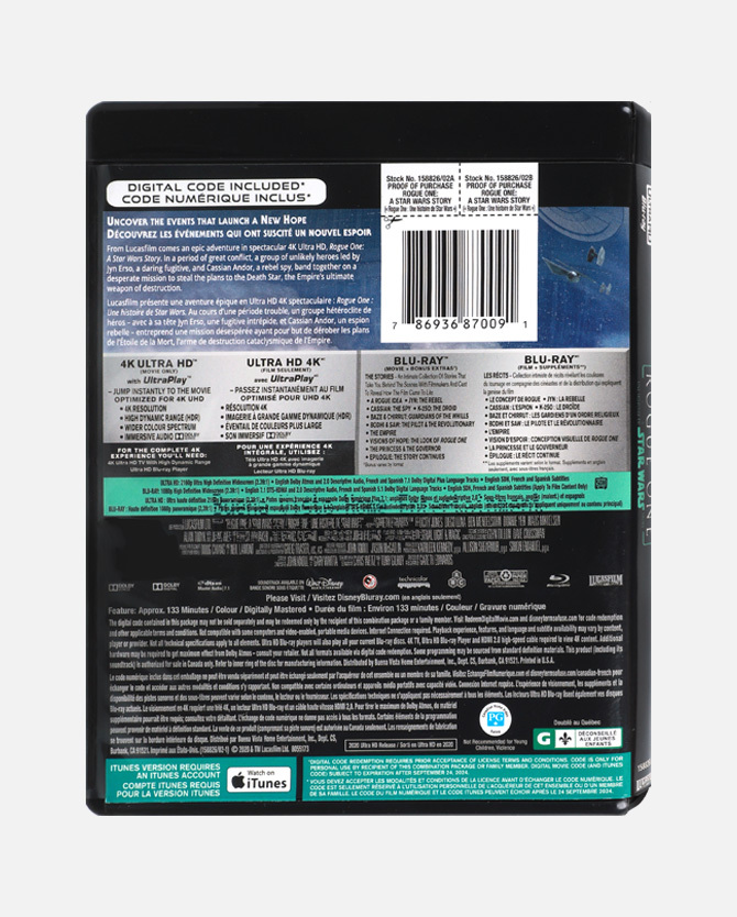 Rogue One: A Star Wars Story 4K Ultra HD™ Blu-ray™ Combo Pack + Digital Code - Canada