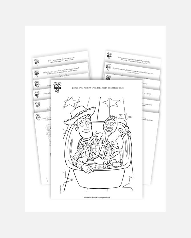 Toy Story 4 Fun Pack Printable Coloring Sheets and Activities