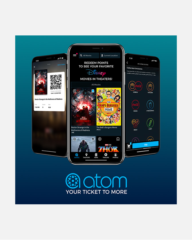 $10 Atom Code for Disney Movie Tickets - Now Through 07/24/23