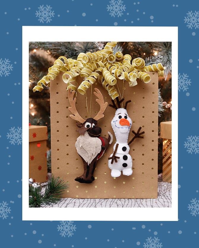 Frozen 2 Holiday Ornament Felt Craft Printable Activity