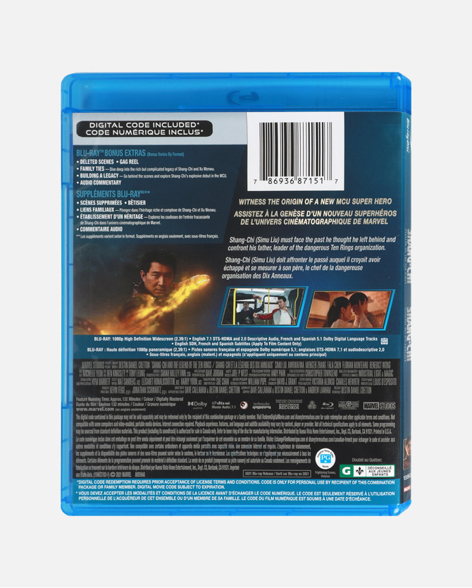 Marvel Studios' Shang-Chi and the Legend of the Ten Rings Blu-ray + Digital Code - Canada